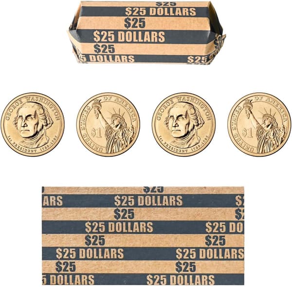JamY Home 105 stk stribede flade møntindpakninger kun til dollars, sort (105 stk -