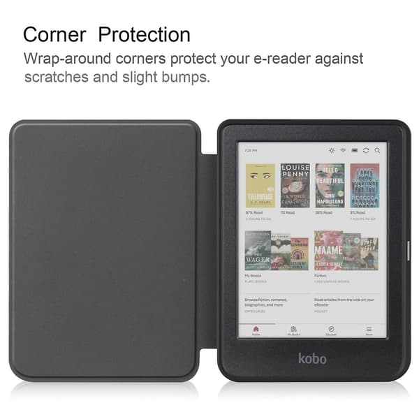 Caster Leather Case for KOBO Clara Colour / BW LGL Black