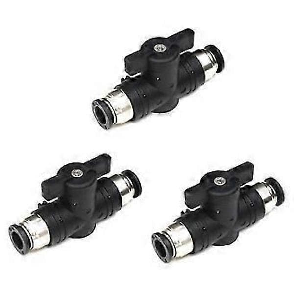 6mm Push Connect Ball Valve 6mm Air Flow Control Valve Quick Release Fittings 3-Pack