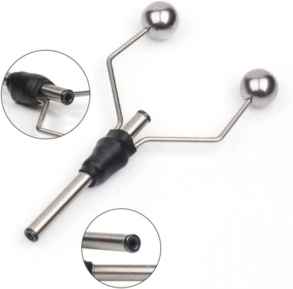2PC Double Bi-Ceramic Tip Fly Tying Bobbin Holder for Standard Bobbin Fishing Flies Lures Making Tool, Black