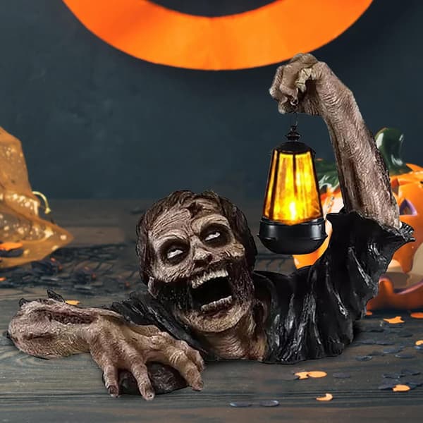 1 stk. lysende spøkelsespynt i harpiks - skumle Halloween-dekorasjoner