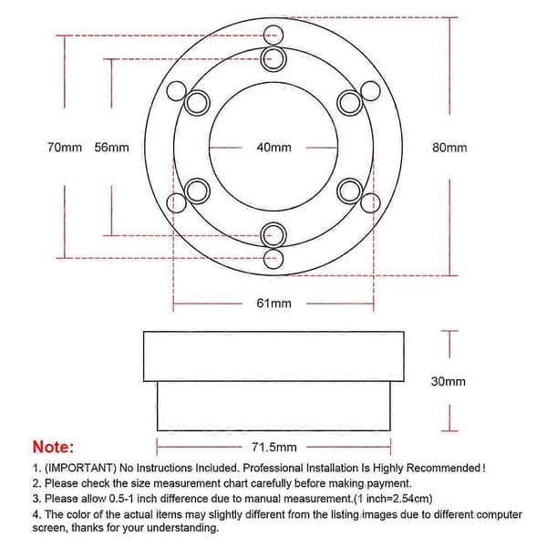 Til Logitech G29 G920 G923 13/14 tommer Ratadapter Sort