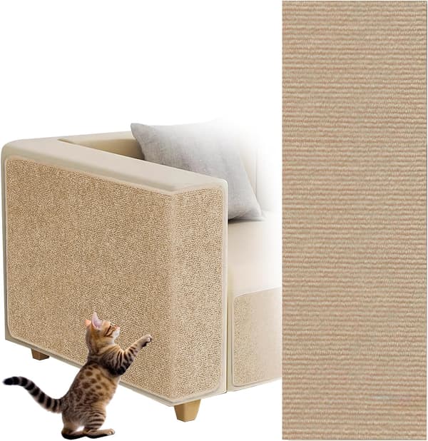 Selvklebende katteklo-matte, selvklebende katteklor, DIY katteklor (Khaki, 40×100cm)