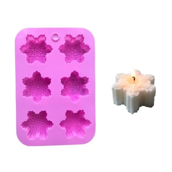 【PP】Lysforme Lys Stearinlys DIY Silikoneforme MJ70 Seks juleflager i træk