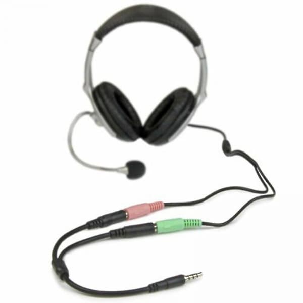 Hodetelefonfordeler Headset Adapter Y Splitter Kabel Stereo