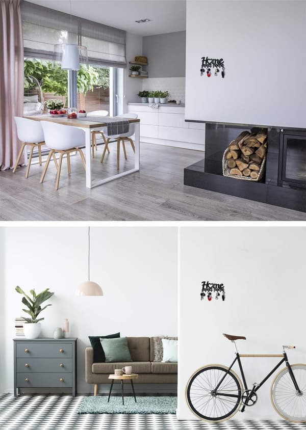 Design-seinäavainpidike, koti makea koti -sisustus, avainpidike, O