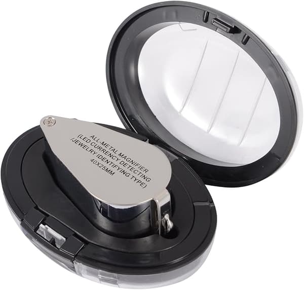 Jalokiviluppi 40x suurennuksella LED- ja UV-valolla