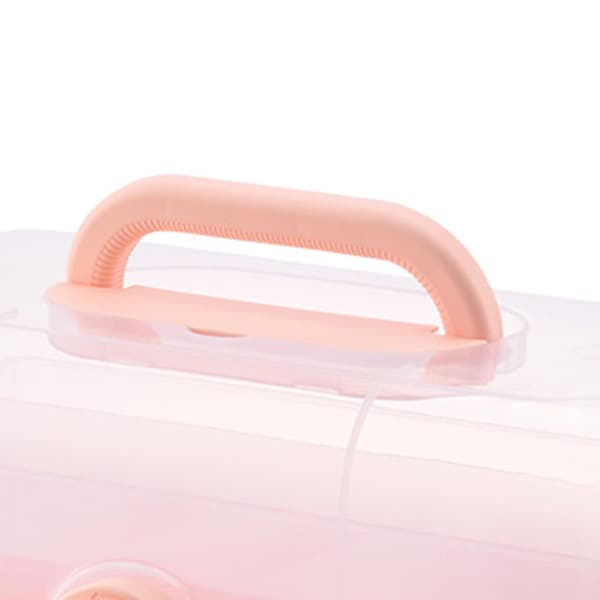 Portable Organizer Box 3 Layers Lockable Storage Container Versatile for Home School Office