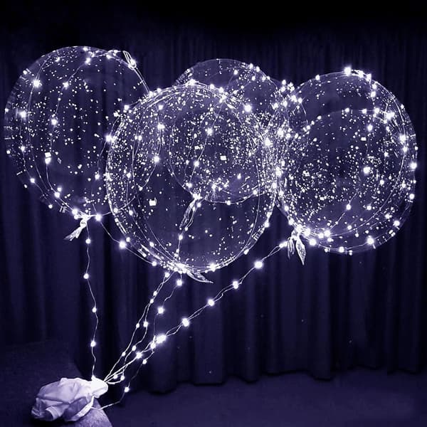Klara LED Bobo Ballonger Kallvitt 6-pack (1 förpackning)
