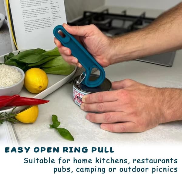 Ring Pull Dåseåbner – Til Seniorer | Ergonomisk | Skridsikker (Blå)