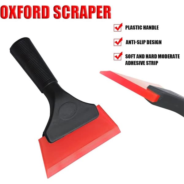 Small Rubber Squeegee, Window Tinting Rubber Water Blade, Shower Squeegee with Non-Slip Handle, Tool Accessories (Red)