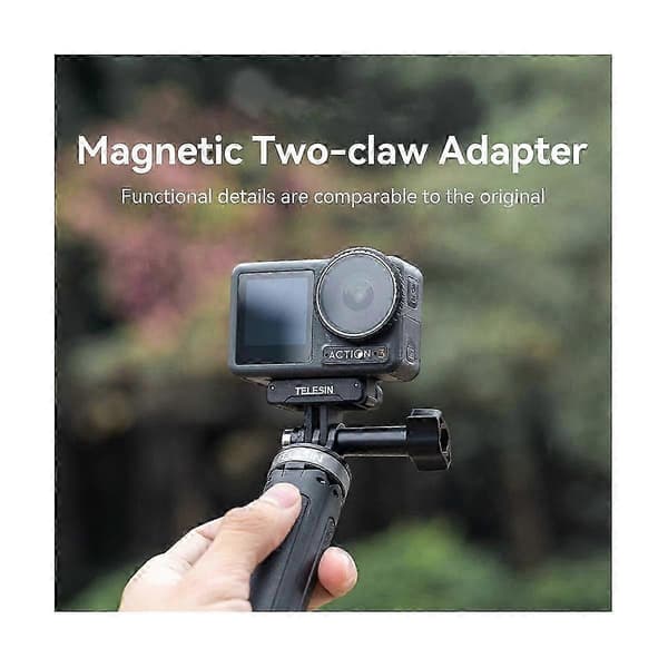 Telesin Magnetisk To-Klo Adapter Action Kamera Tilbehør Til Dji Osmo Action 3 Adapter
