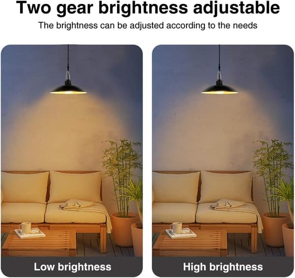 Solar Lights Outdoor Indoor, Remote Control Solar Powered Ceiling Lights IP65 Waterproof (Black)
