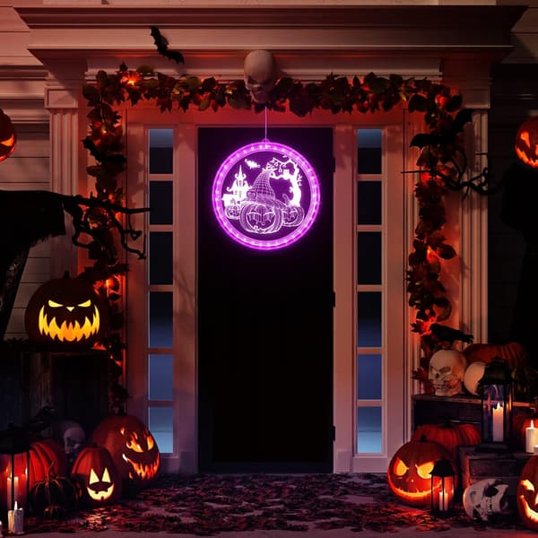 1 stk græskar Halloween dekorativt lys, græskar hængende lamper med