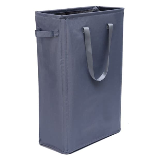 Laundry Basket Handle Foldable Laundry Hamper Thin Dirty Clothes Basket Narrow Laundry Bag Foldable Dirty Hamper Grey Dark Grey dark grey