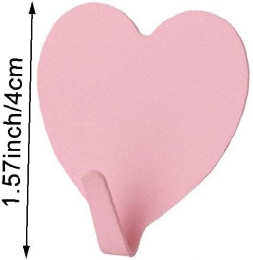 4-piece self-adhesive wall hook heart-shaped decorative hook heavy duty