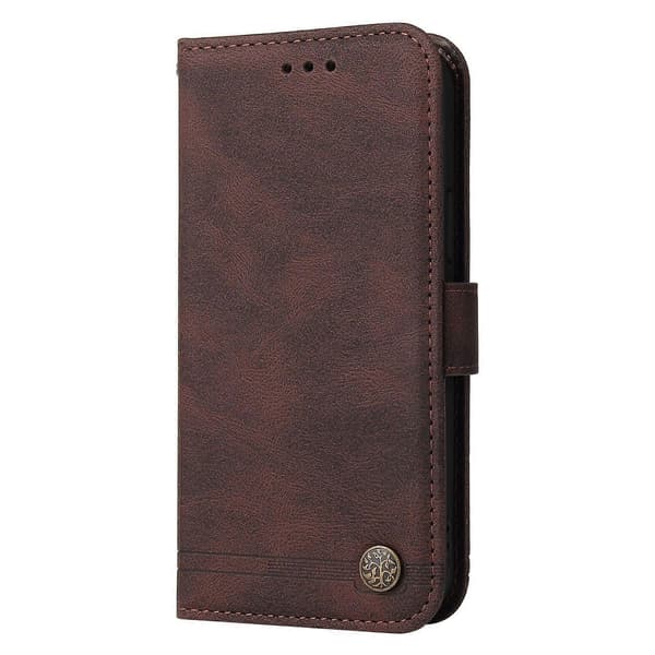 För Xiaomi 15T Pro Läder Plånboksfodral Skin Touch Telefonfodral Stativ med Rem (Brun)