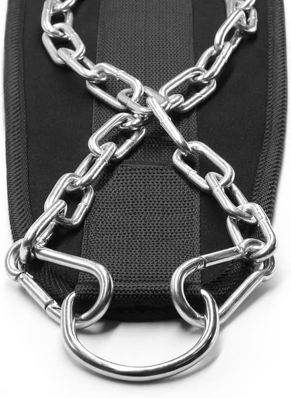 Pull-up bælte vægtet dip bælte med kæde dobbelt D-ring vægtløftning