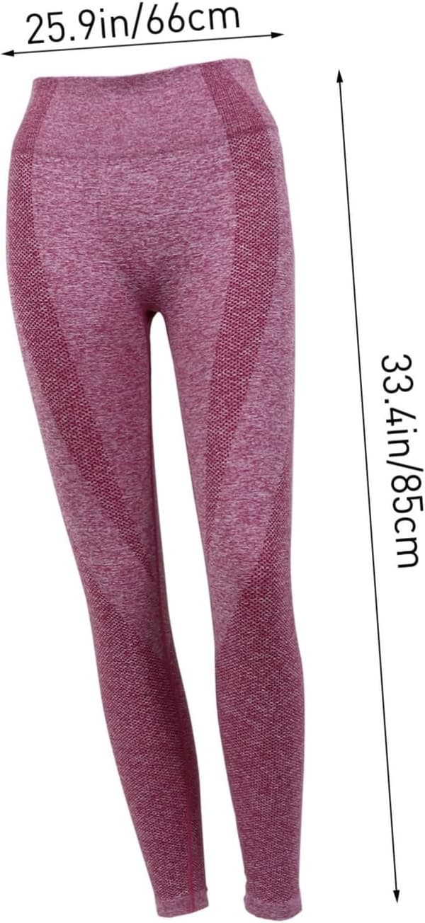 Sømløse højtaljede yogaleggings til kvinder M Pink til løb