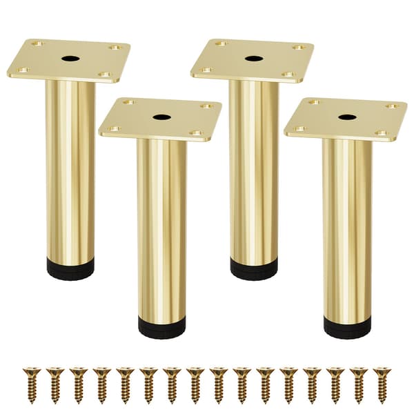 Sett med 4 6\" møbelben, gullmetall, skap, sofa, ottomanføtter (15 cm, gull)