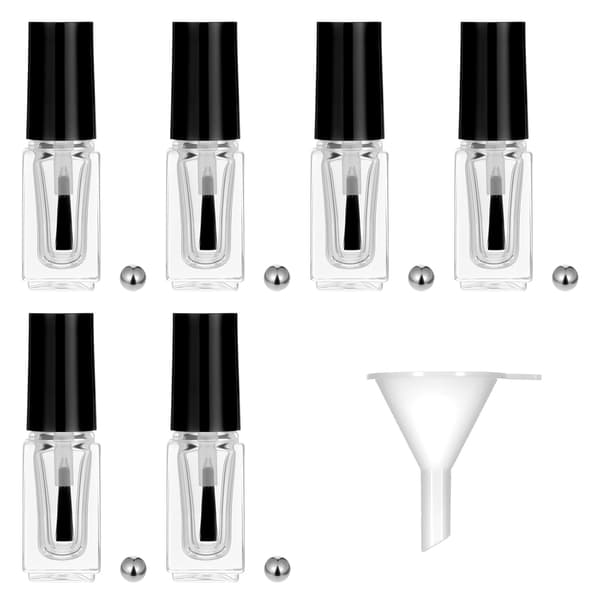 6 stk. 5 ml tomme små neglelakkflasker