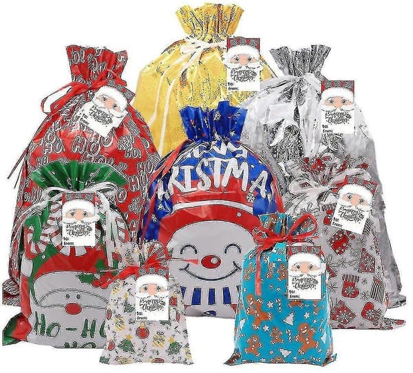 40 st Dragsko Julväskor Blandade Julklappsväskor 10 Designer och 8 Storlekar av Julklappsväskor-MXBC