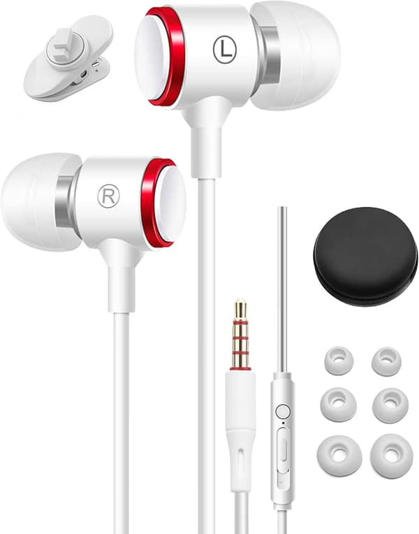USB-C hörlurar för iPhone 15/16 Pro Max, USB Type-C hörlurar, USB-C trådbundna hörlurar med mikrofon och volymkontroll (vit) White White