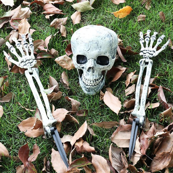 Halloween-dekorasjon Dødninghode og håndbein Simulering Dødninghode-rekvisitter