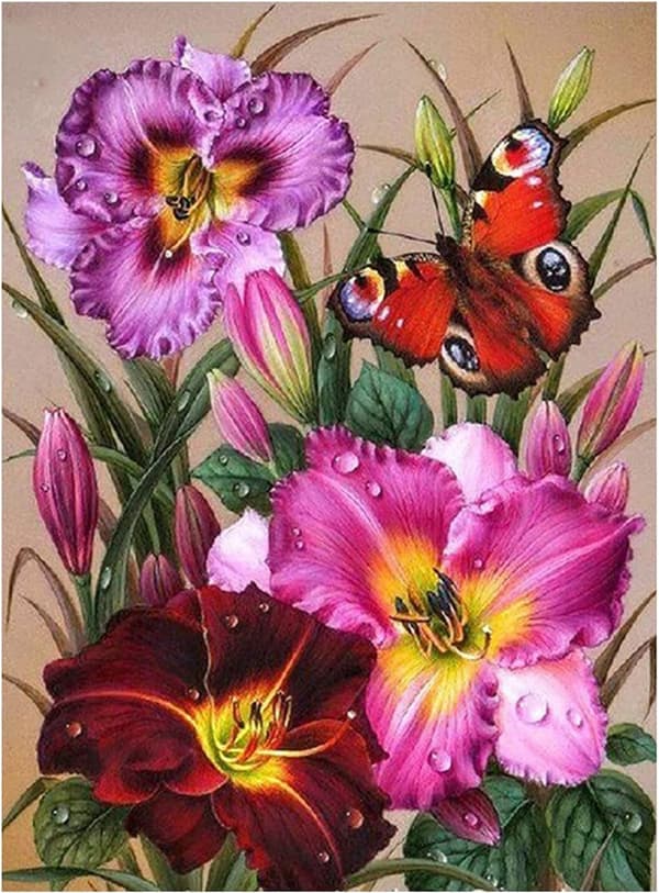 Diamantmaleri-sett Diamantmaleri Blomster Diamantmaleri