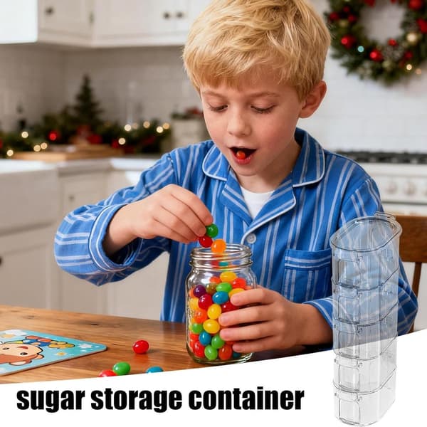 5-Tier Stackable Spice Container, Transparent PET with Sealed PP Lid, Reusable Organizer for Kitchen, Camping, and Picnic