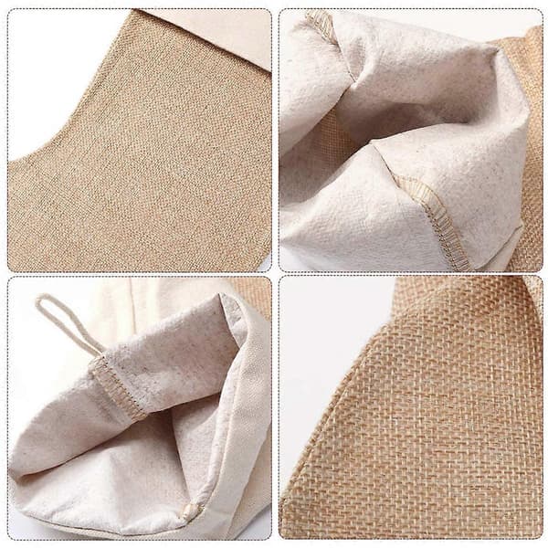 6-pack enkla julstrumpor i jute för DIY-dekoration, 28x55 cm [JUN]