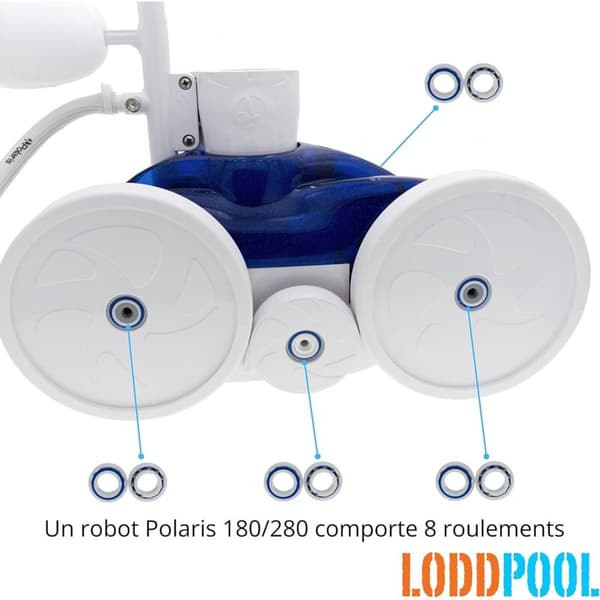 Sæt med 8 kuglelejer, der passer til hjulene på Polaris 280 180 Rob