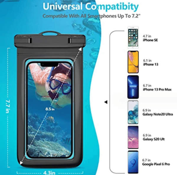 Vattentätt smartphonefodral, vattentätt telefonfodral, vit 1 st