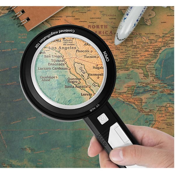 20X forstørrelsesglas med lys