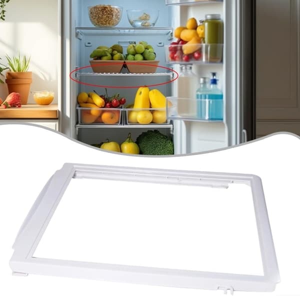 - Kylskåpsavdelningsram, Kylskåp, 19.6\" x 16.7\", Glasbyte för ABS-material, Vit, Lock