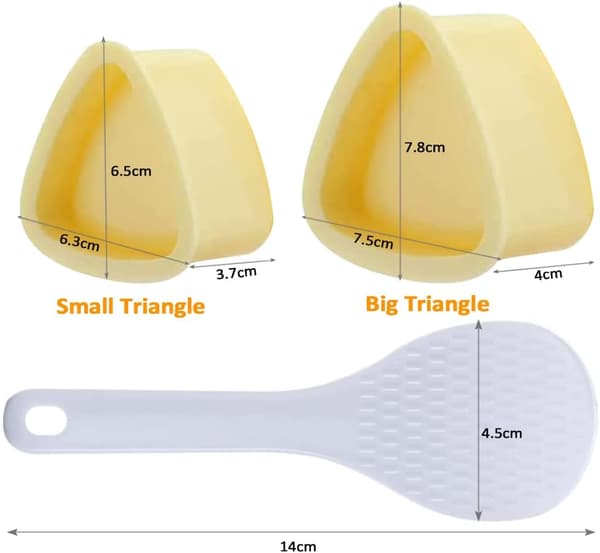 2 stk japanske risbolleformede sushiformer, onigiri-maker, triangel