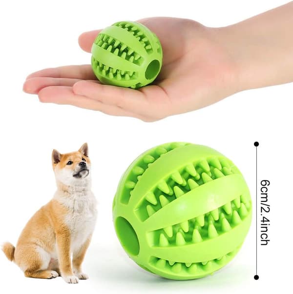 2 Toys, Dog Rubber Chew Ball Cleans Teeth Non-toxic Bite-Resistant T