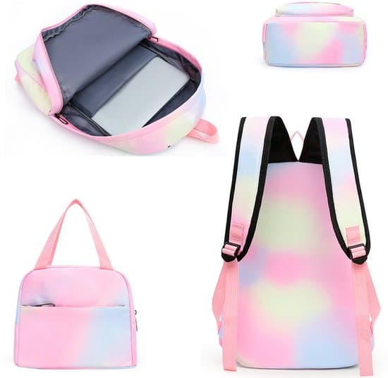 Women's Backpack - Kids' Backpack - School Backpack Set - 3-in-1 Student Pack - Water-Repellent Backpack - Lunch Bag - Handbag - Large Capacity