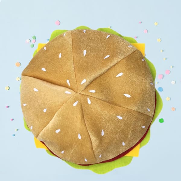 Nyhet Burger Kostymehatt Plysj Hodeplagg til Halloween