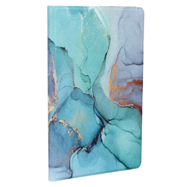 Tablet Cover for Tab A7 T220 T225 Green Marble Pattern Multiple Angles Protection PU Leather Tablet Cover