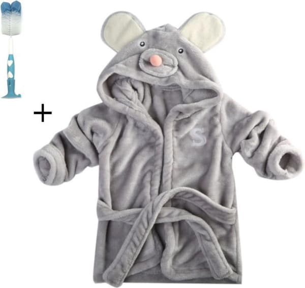 Baby bathrobe - bathrobe for baby - mouse bathrobe, from 12 months - mom gift