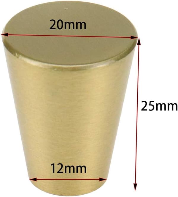 Massive messing skapknapper 0,8 x 1 tomme 4 stk