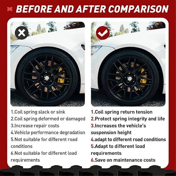 (pow yeah!) 8 st Coil Spring Spacer Kit - Premium Coil Spring Lift Spacers för fordon, Coil Spring Spacers 2,5 cm till 3,8 cm