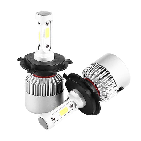 2st S2 72W 8000lm LED-strålkastare COB-lampor Vit 6500K H4