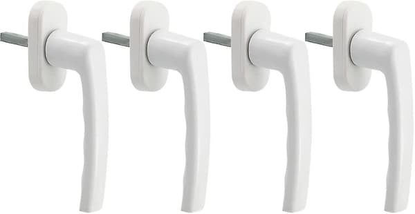Universal White Window Handles, 4-Pack Aluminum Left and Right Compatible