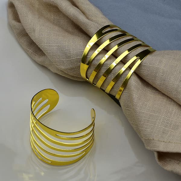 Servietringe og holdere, 12 stk. (guld) Metal servietring Serviet