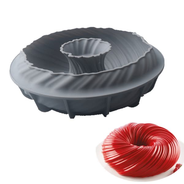 20 cm grå kugle Turbo dessertform, silikoneform til kager