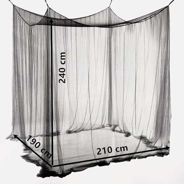 Firkantet myggenet sort (190 * 210 * 240cm)