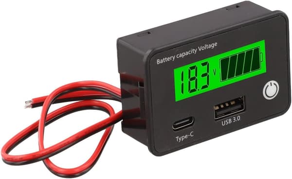 Batterikapacitetsindikator DC8 som stöder syra P och järn F fordon 30V litium med för