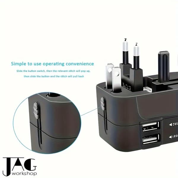Universal reiseadapter med EU/USA/Storbritannia/Australia-plugger, kompatibel med iPhone, Samsung, Android, iPad, bærbare datamaskiner SF-931 SF-931